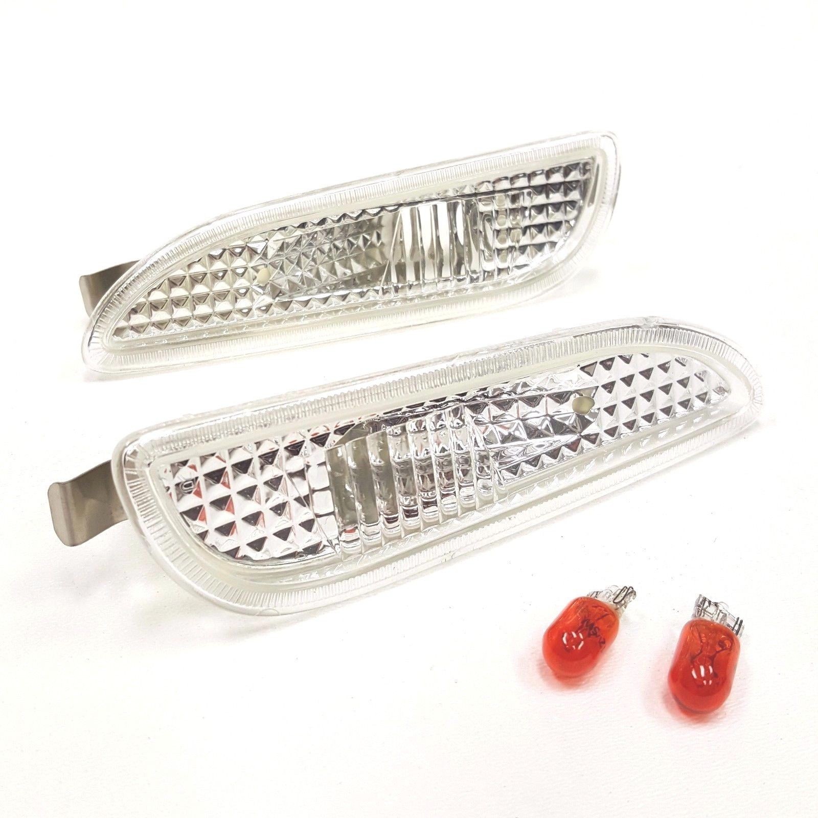 For 2003-2006 Mercedes CLK500 W209 Euro Chrome Clear Front Side Marker Light Kit