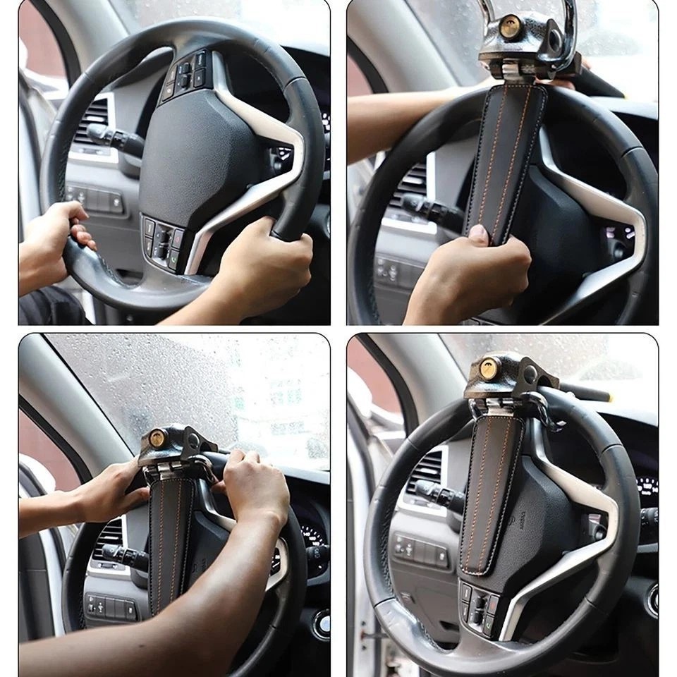 Foldable Car Steering Wheel Security Lock With 3 Keys Vehicle Anti-Theft Devices