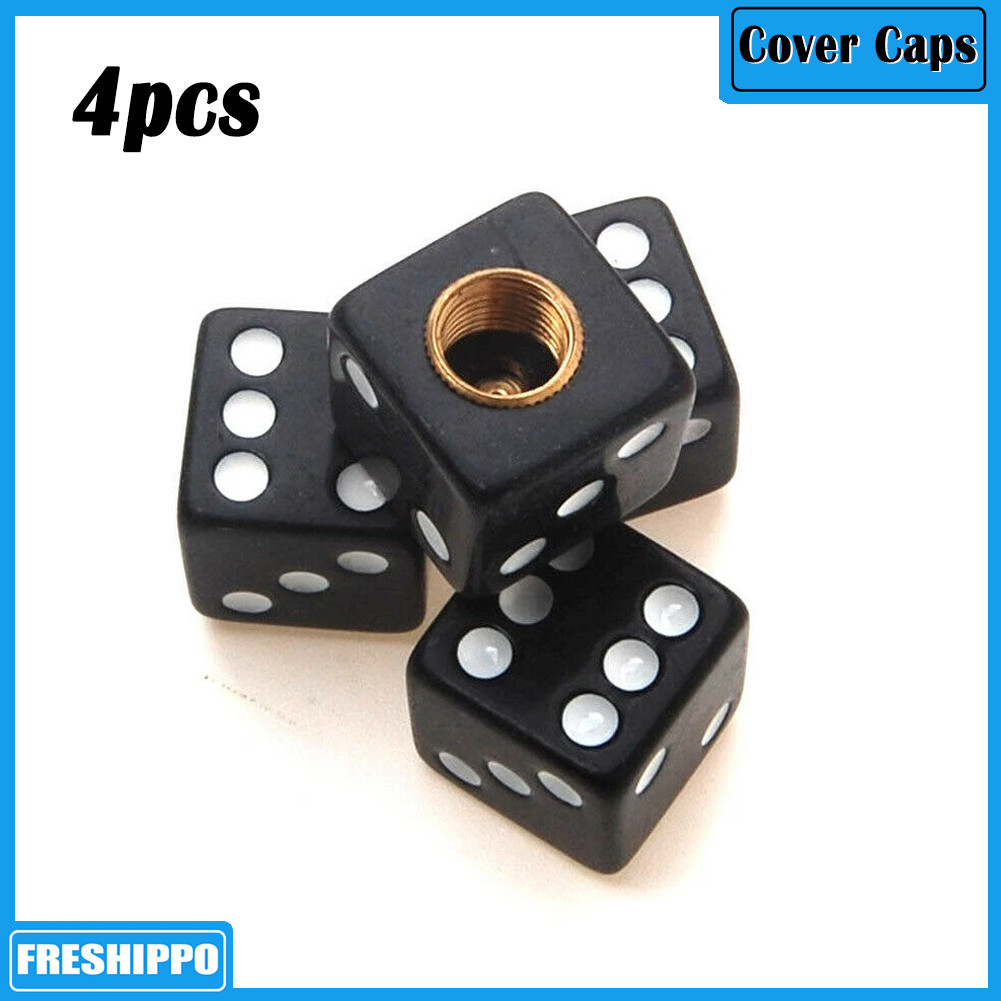 4 pcs Dice-Shape Valve Stem Caps Tire Air Cover Car /Truck /Motorcycle Universal