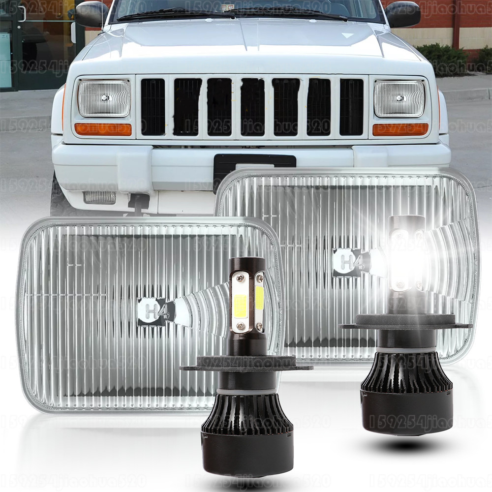 Brightest Pair 7X6″ 5X7″ LED Headlights Hi/Lo DRL for Jeep Cherokee XJ 1984-2001