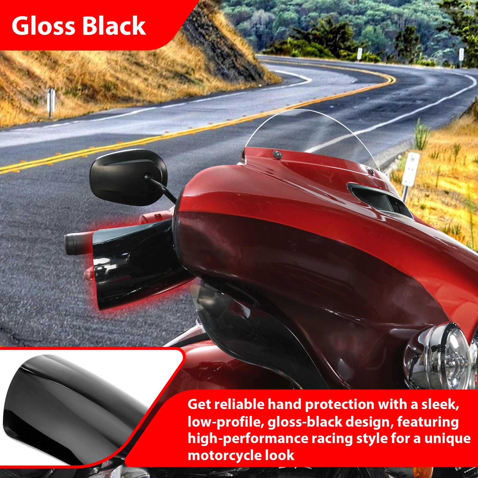 Steel & ABS Plastic Handlebar Handguards For Harley Softail Dyna Street Fat BoB