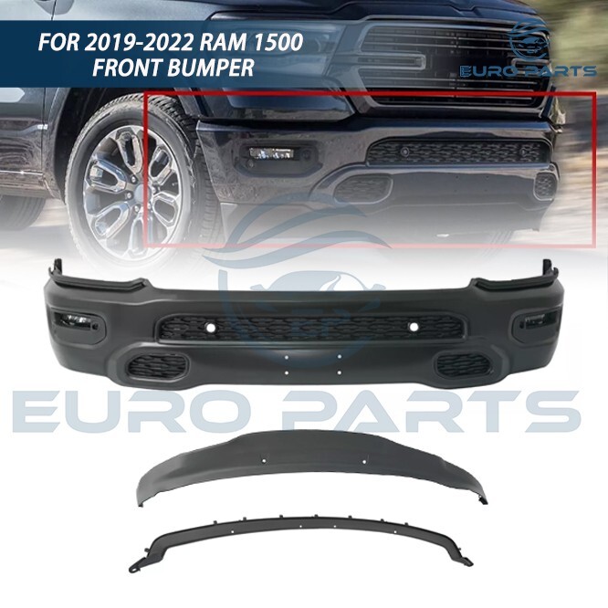 For 2019-2022 Ram 1500 Front Bumper cover & Fog Lights Assembly Kit