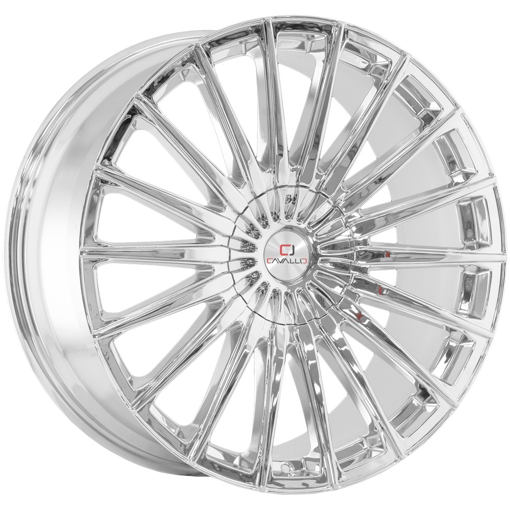 (Set of 4) Cavallo CLV-34 18×8 5×112/5×4.5″ +35mm Nano Chrome Wheels Rims
