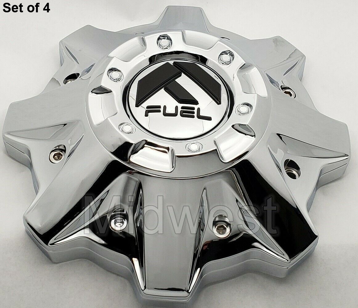 4 New Chrome 8 Lug 1002-53 Fuel Off-Road M-447 Wheel Rim Center Caps