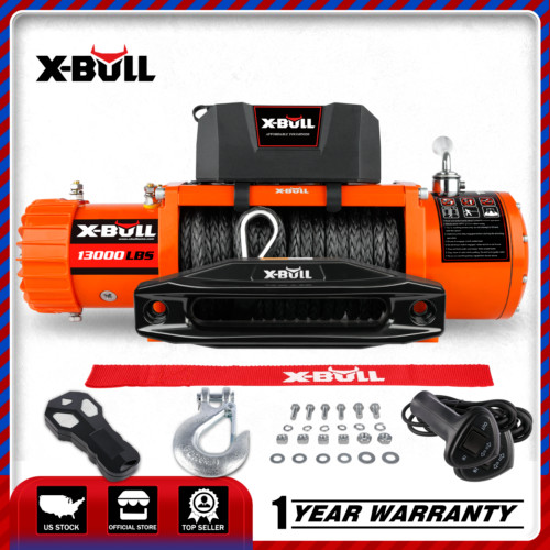 X-BULL 13000 lbs Electric Winch Synthetic Rope Towing Trailer for Truck SUV