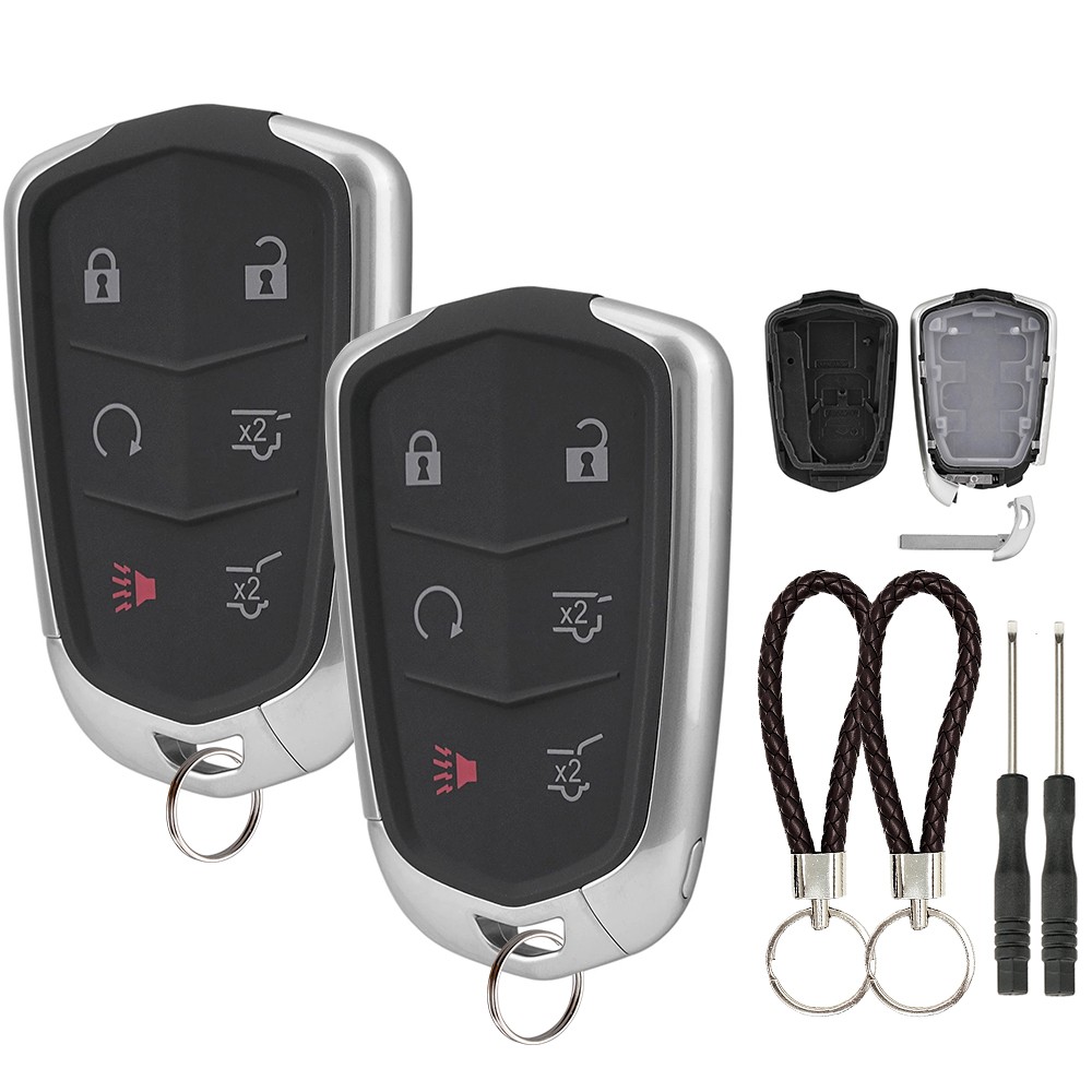 2 For Cadillac Escalade ESV Keyless Remote Car Key Fob Case Shell HYQ2AB 6Button