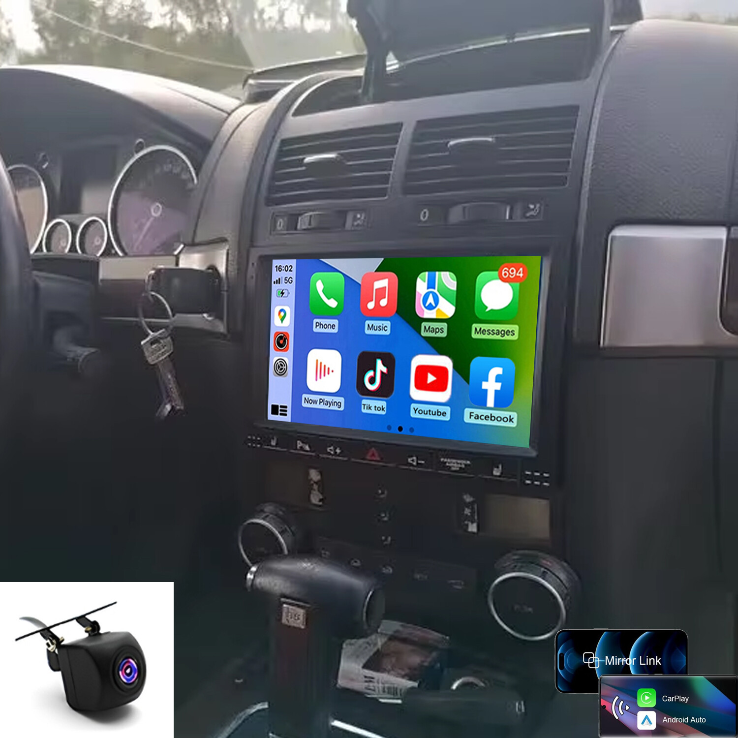 Android 13 Apple Carplay WIFI GPS Navi Car Stereo Radio For VW Touareg 2003-2010