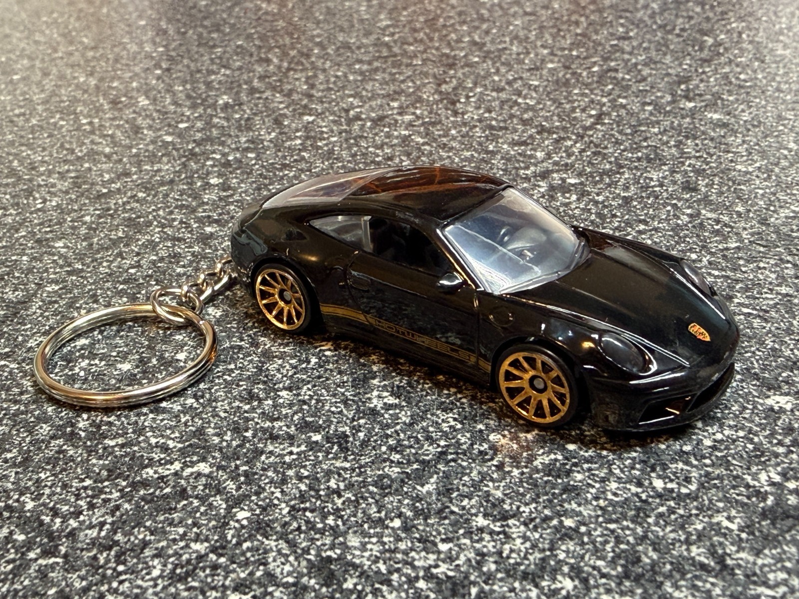 Fits Porsche 911 Carrera T 992 Keychain Black Hot Wheels Matchbox