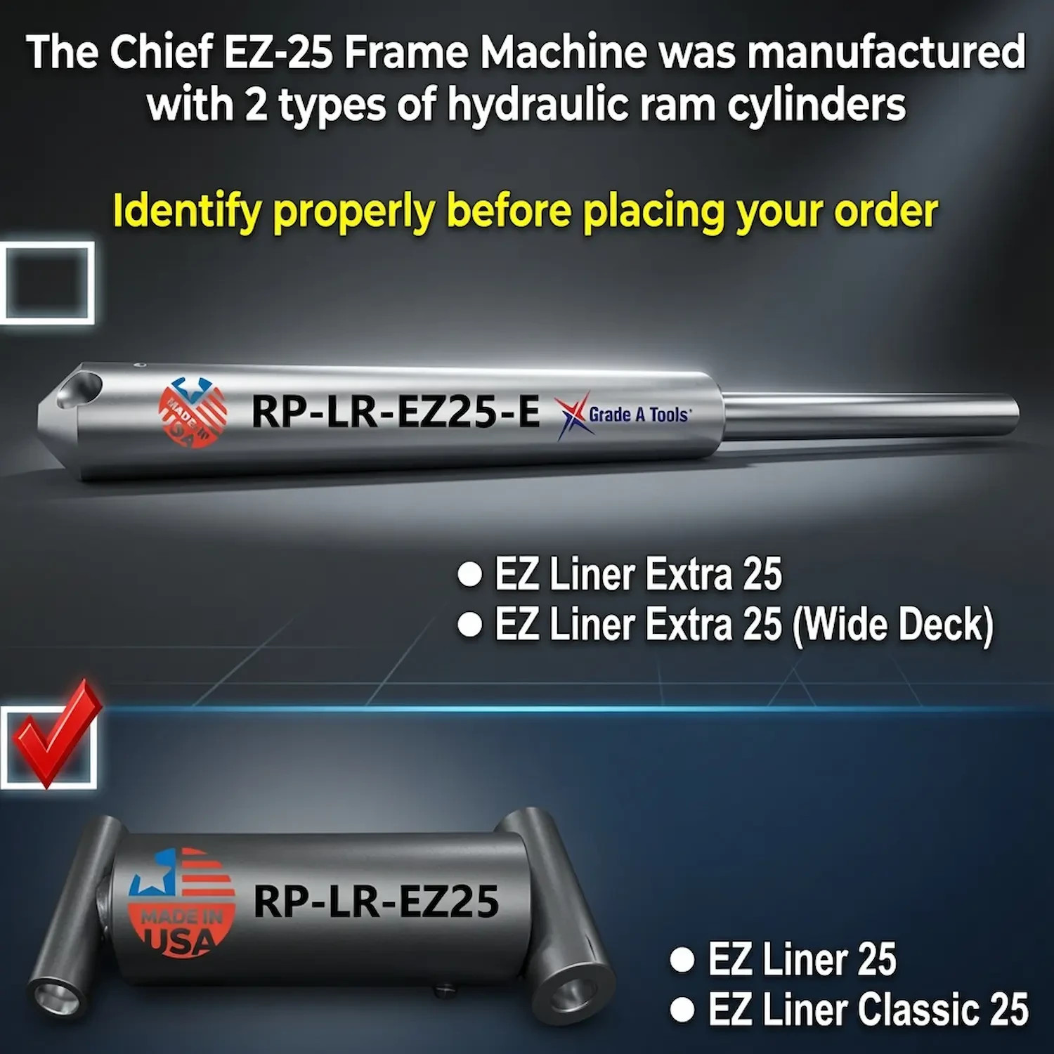 Replacement Chief EZ 25 Frame Machine Lift Ram (Short) – 697041