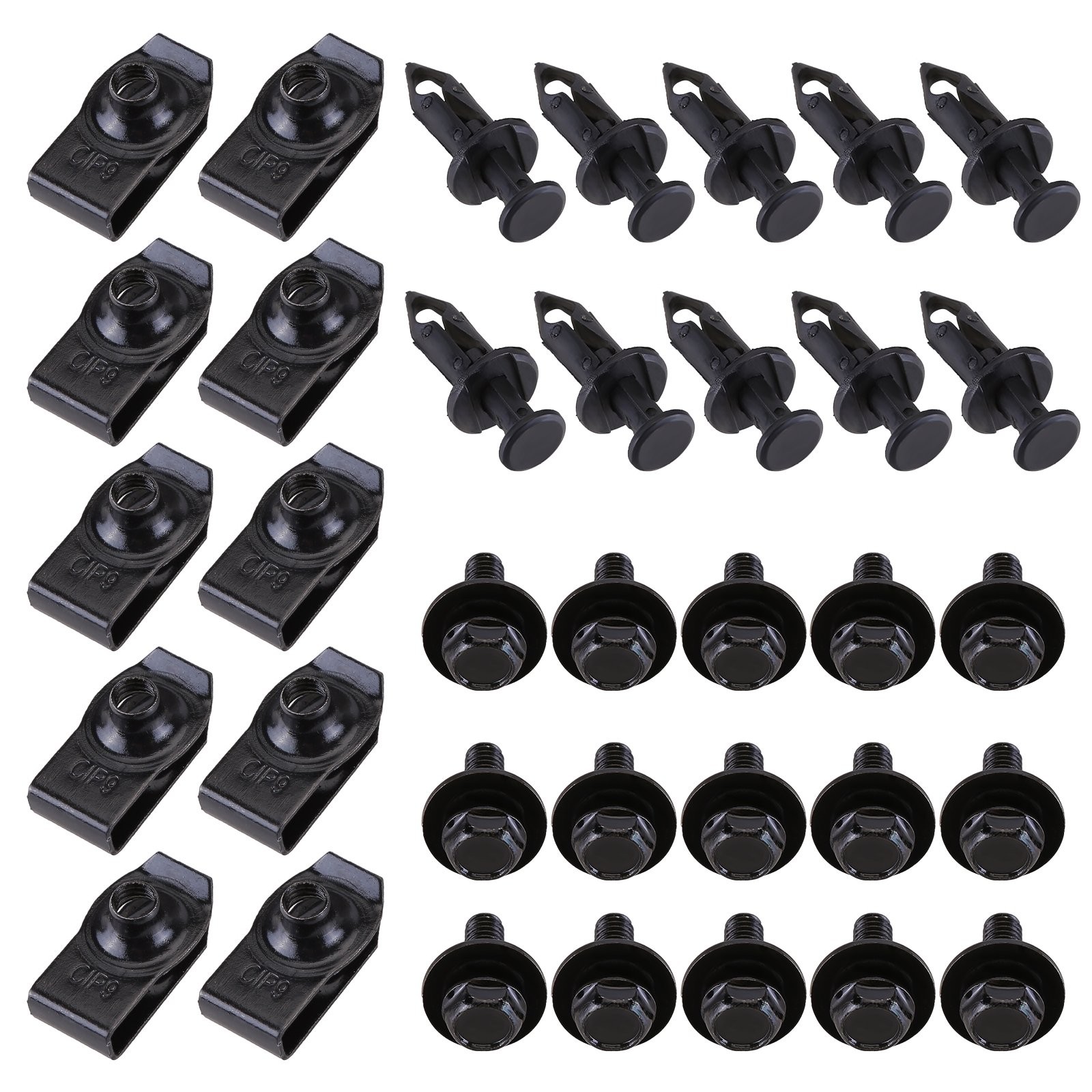 35pcs Engine Under Cover For Splash Shield Guard Body Bolt U-nut Clips Fastener
