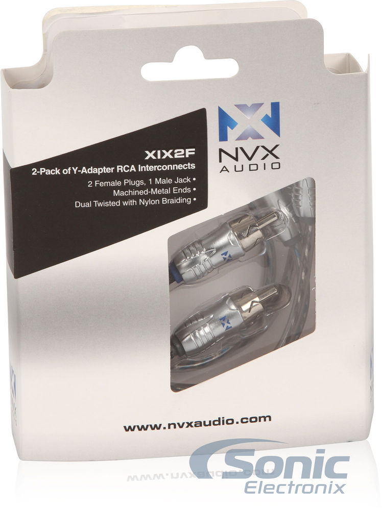 NVX XIX2F 2-Pack of 1 Male to 2 Female Y-Adapter RCA Audio Interconnect Cables