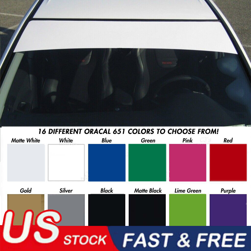 Sun Visor Strip Windshield Banner Vinyl Premium Decal Different Colors & Sizes