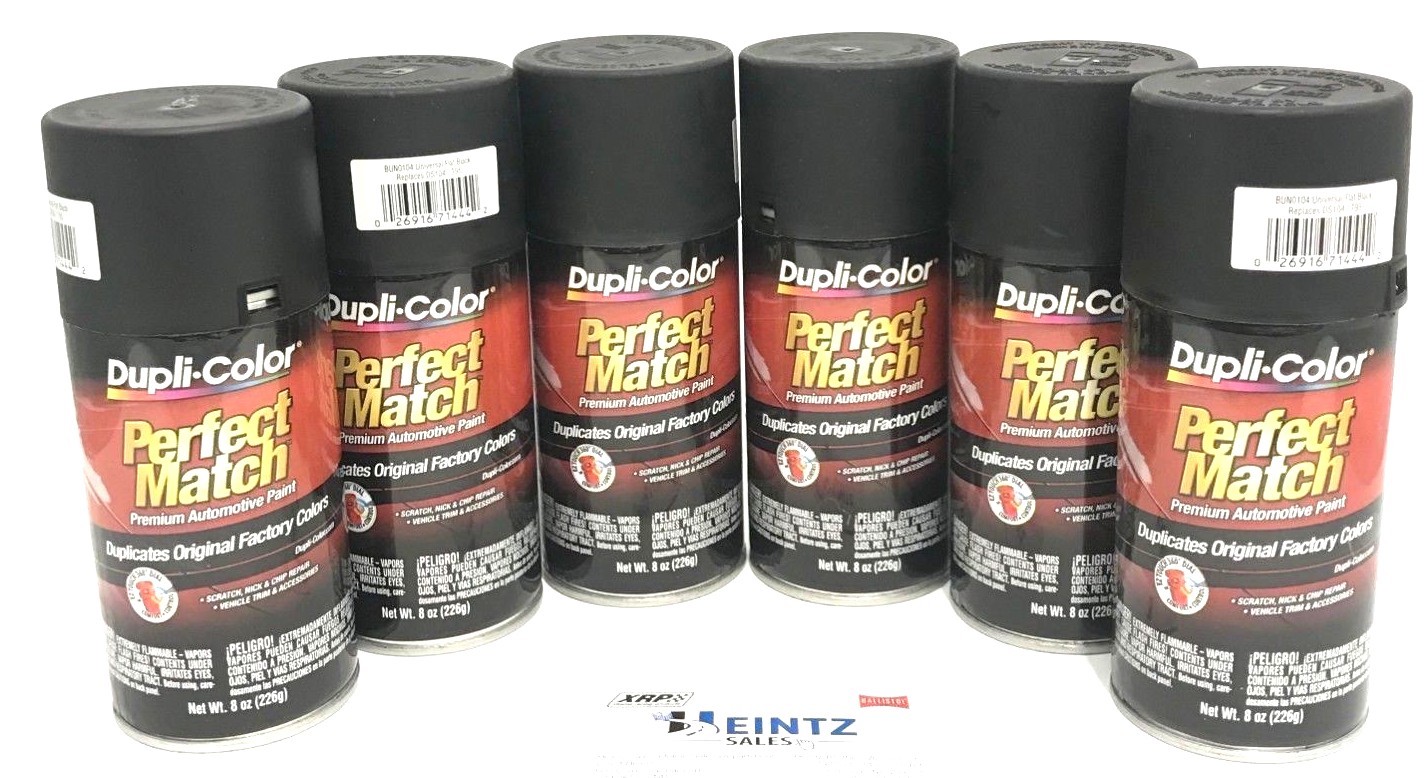 Duplicolor BUN0104 (6pack) Perfect Match 8oz Universal Black Flat Paint