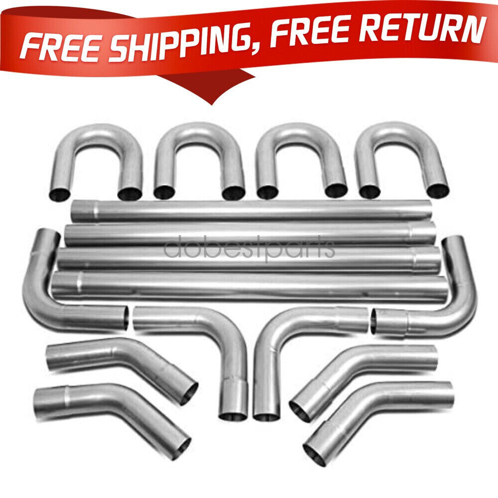 16PCS 2.5″OD DIY CUSTOM EXHAUST TUBING MANDREL BEND PIPE STRAIGHT & U-BEND KIT