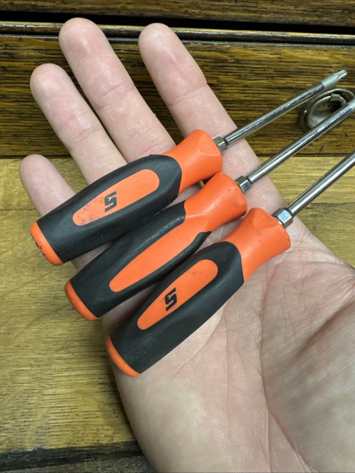 SNAP ON Tools USA Torx Driver Set Of 3 Screwdriver Soft Grip Orange T8 T15 T20