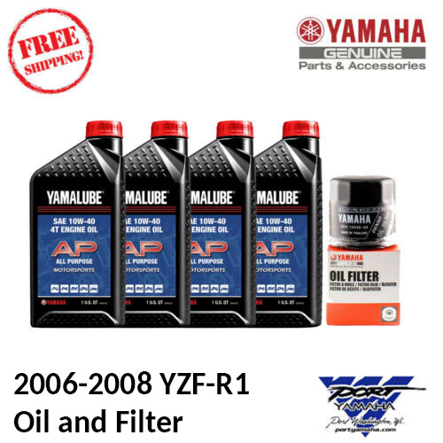 OEM Yamaha 2006-2008 YZF-R1 R1 Oil Change Kit 10W40 Mineral Oil w/ 5GH Filter
