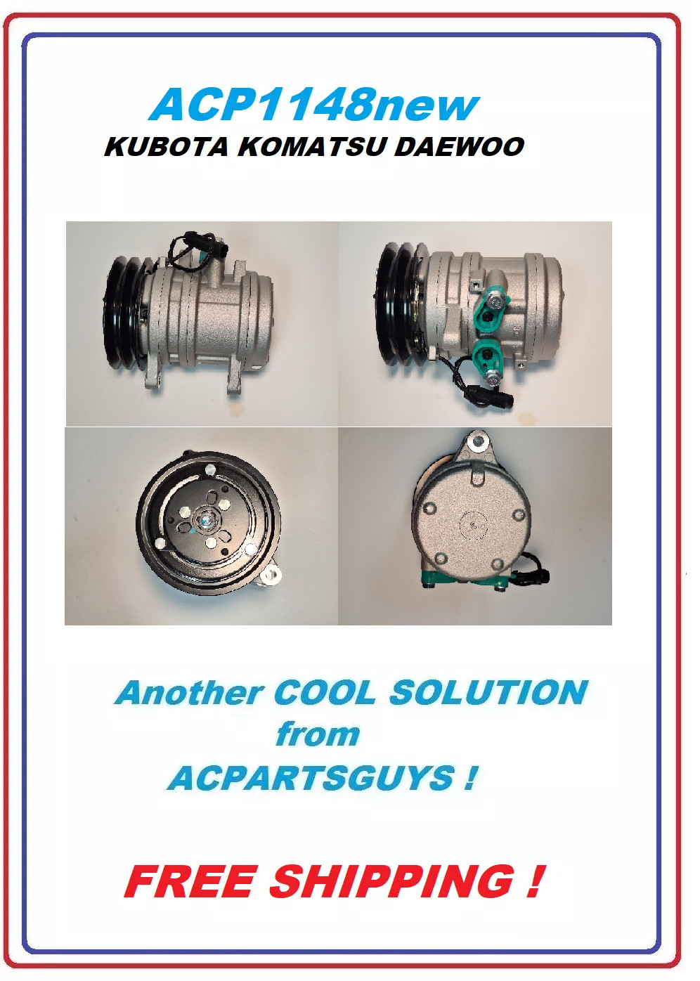 720975 SP10 AC Compressor for Kioti Kubota Landini Massey ZETOR 717638