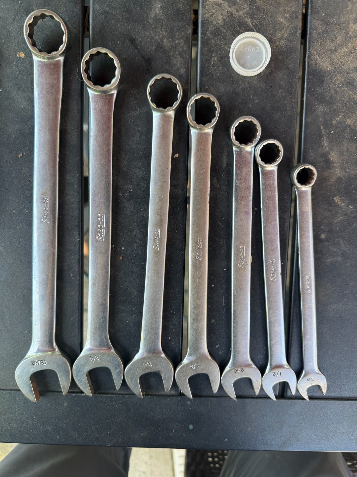 🇺🇸 Snap On Tools USA 7pc 12-Point SAE Combination Wrench Set (3/8–3/4″) OEX707