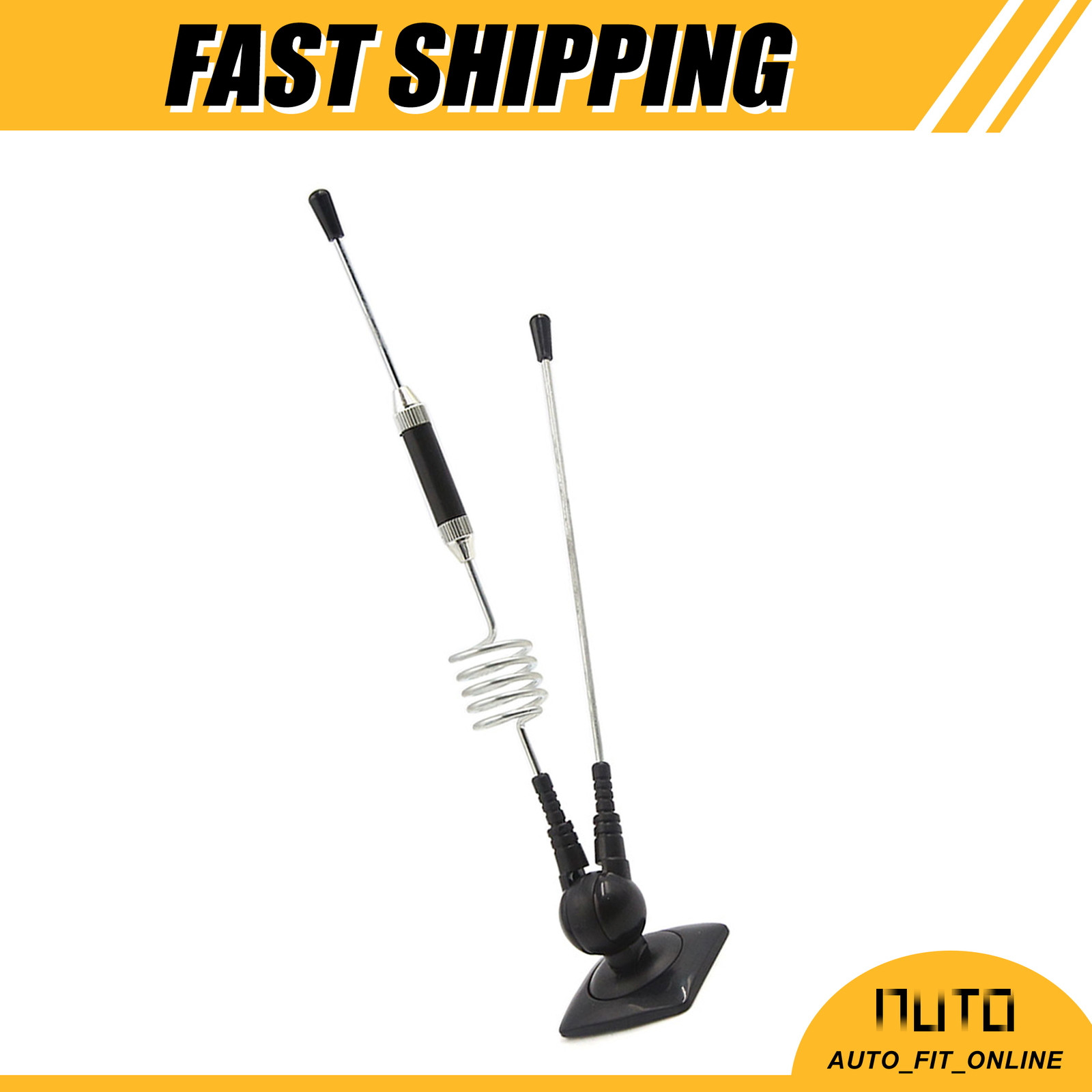 Adjustable Decorative Antenna Universal Custom for Car Vehicle Black Silver Tone