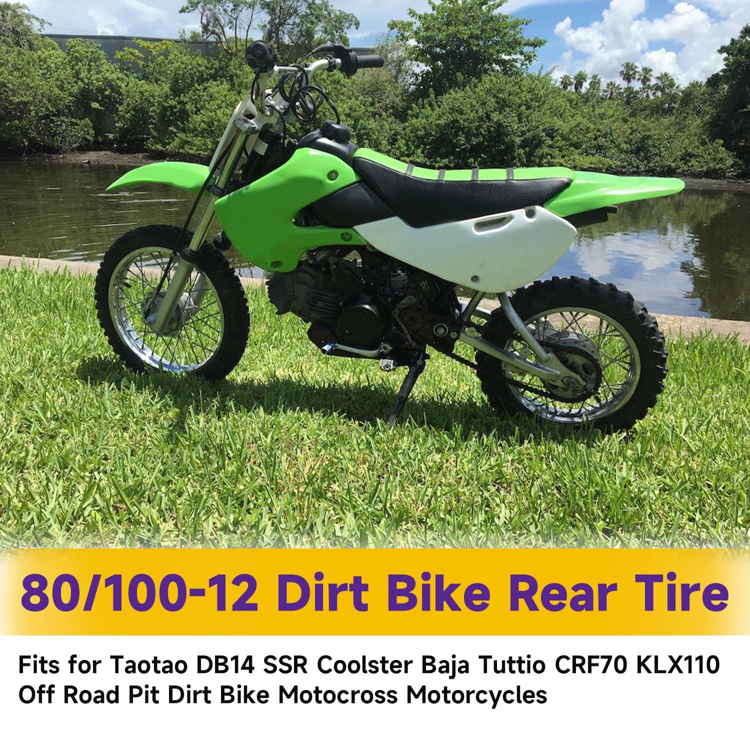 HIAORS 3.00-12 80/100-12 Dirt Bike Tire and Tube
