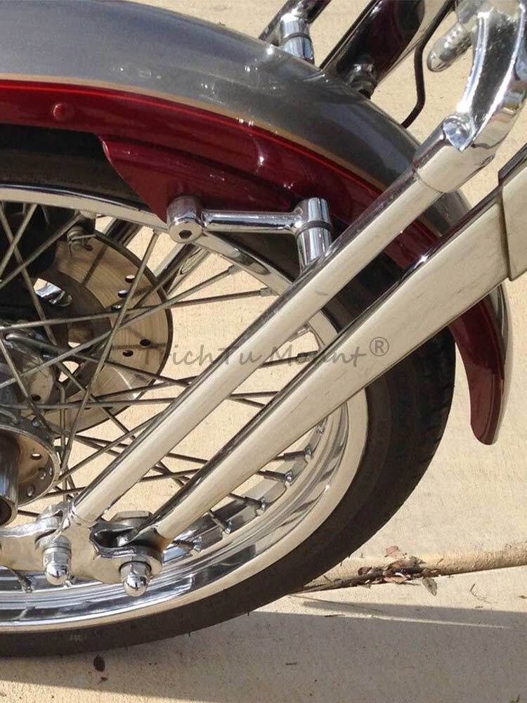 Chrome Front Fender Mount Bracket Kit For Harley Softail Springer FXSTS 1993-06