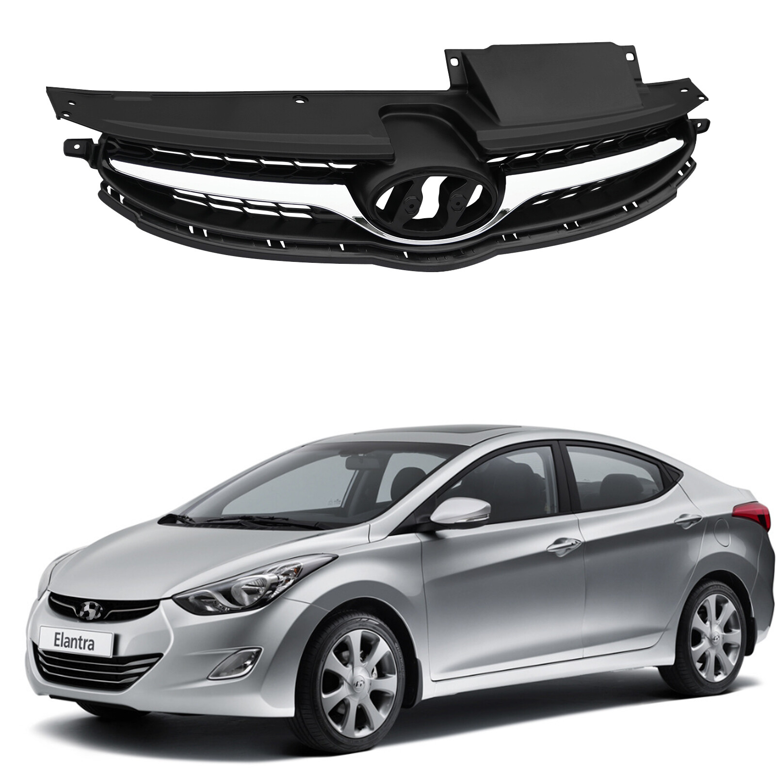 Fit For 2011 2012 2013 Hyundai Elantra Front Bumper Upper Grille Grill Assembly