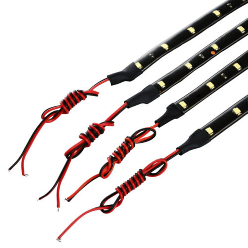 5x PCS 12V 30cm 1FT 15SMD Flexible LED Strip Light Waterproof For Car Truck Boat