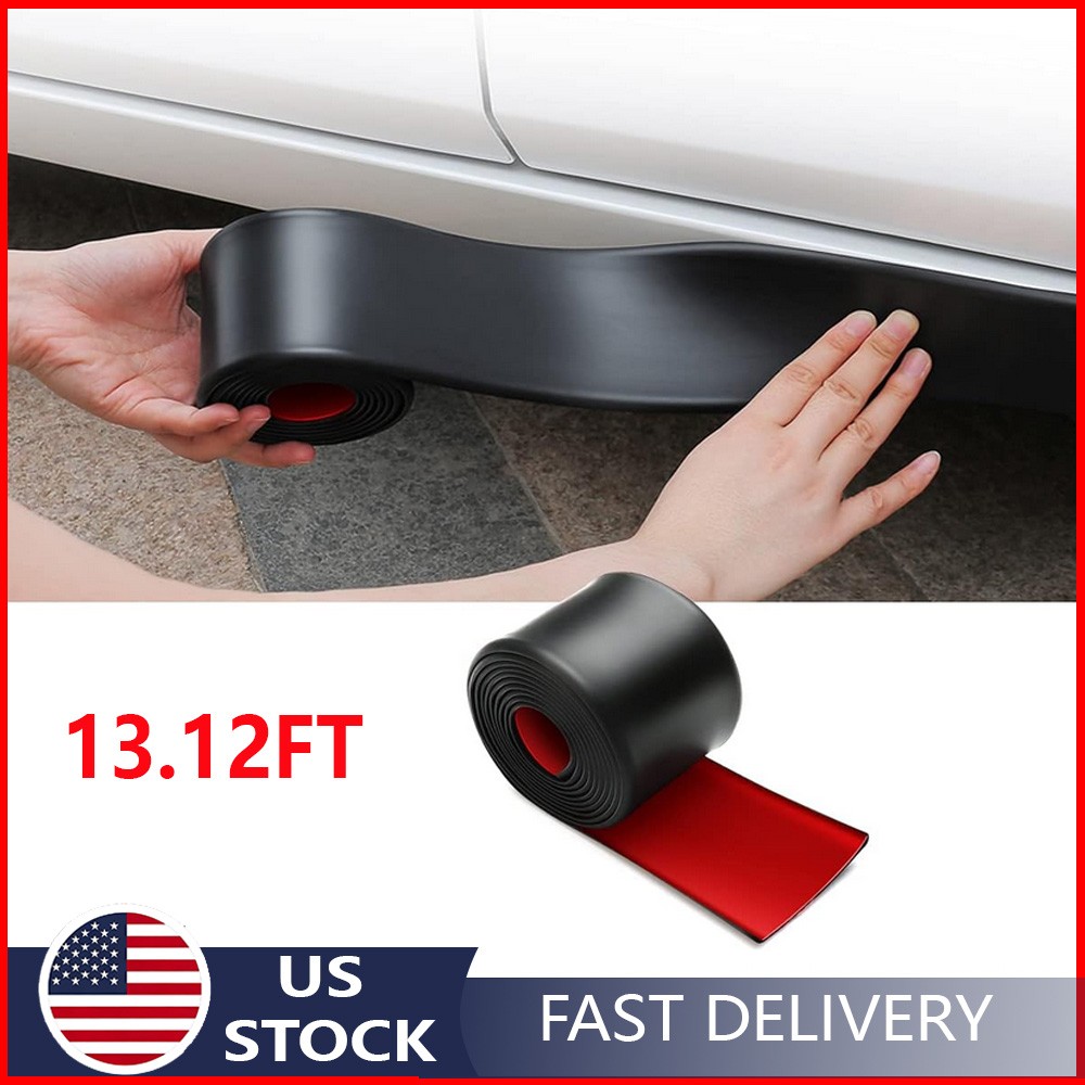 1.96″x13.12ft For Porsche Side Skirt Rocker Panel Extension Trim Protector Strip