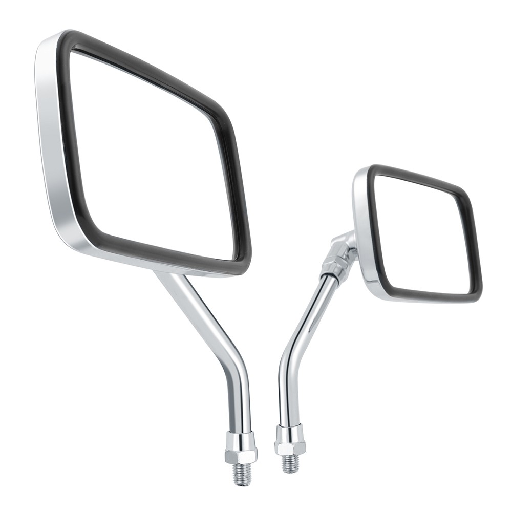 2x Chrome Rectangle Moto Rearview Mirrors For Yamaha Virago XV 250 535 750 1100