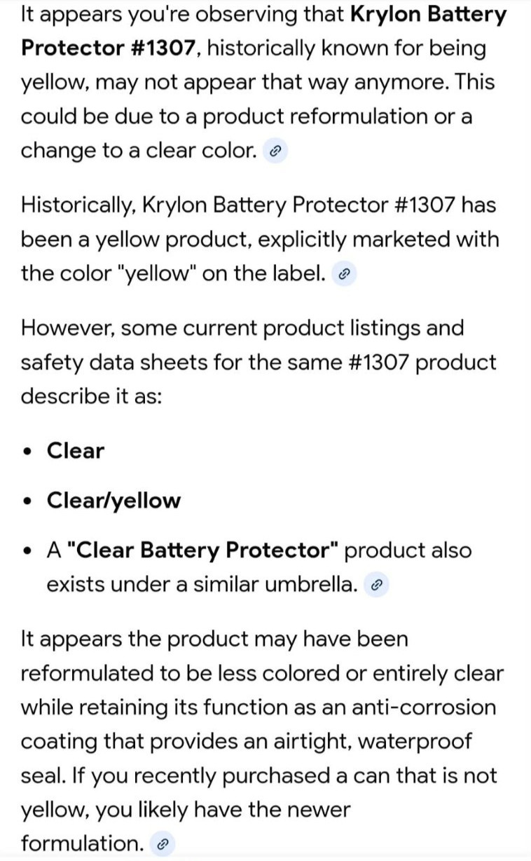 Krylon Battery Protector #1307 11 oz Can ? New
