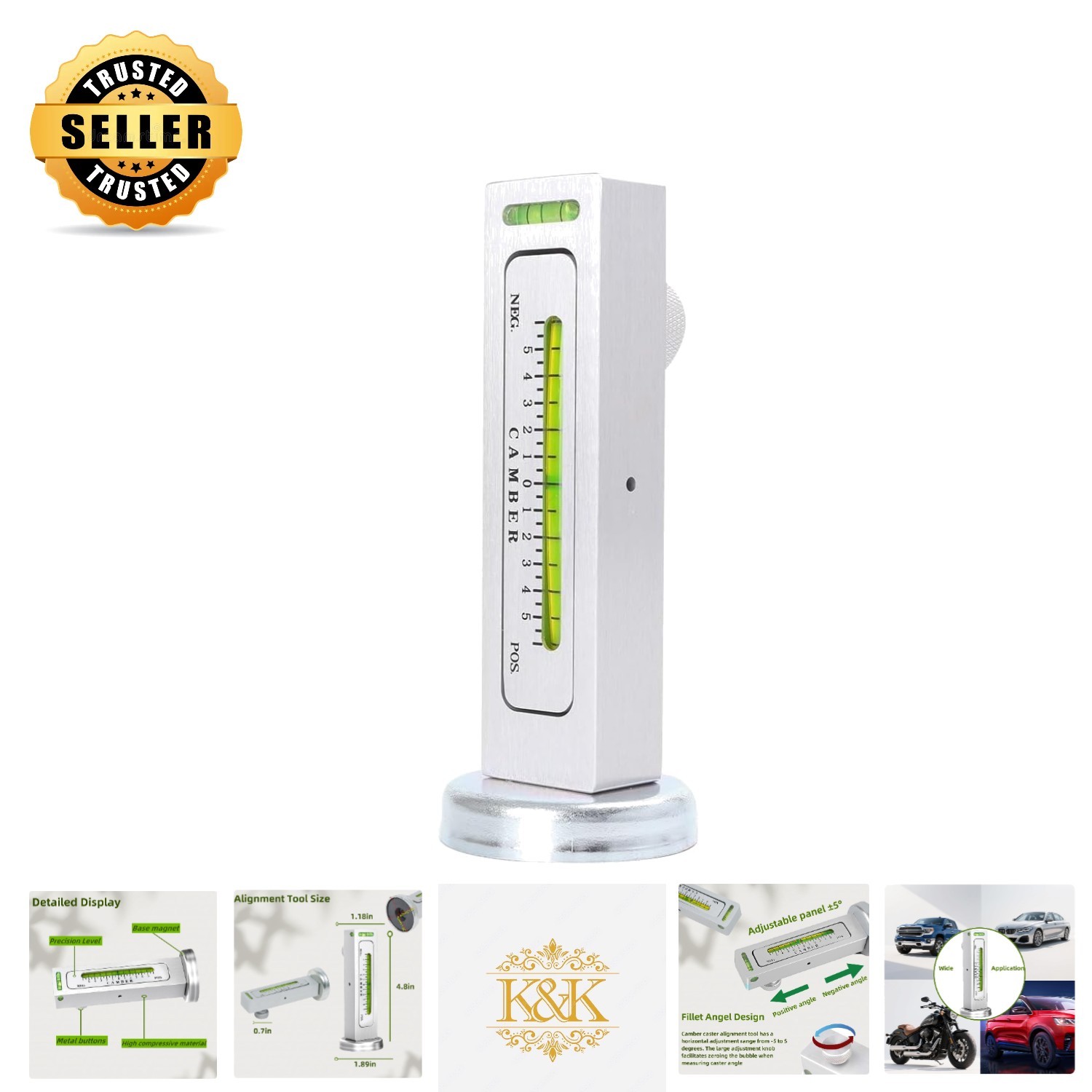 Expert-Level Wheel Alignment Kit for Cars, Trucks & RVs – Compact Design