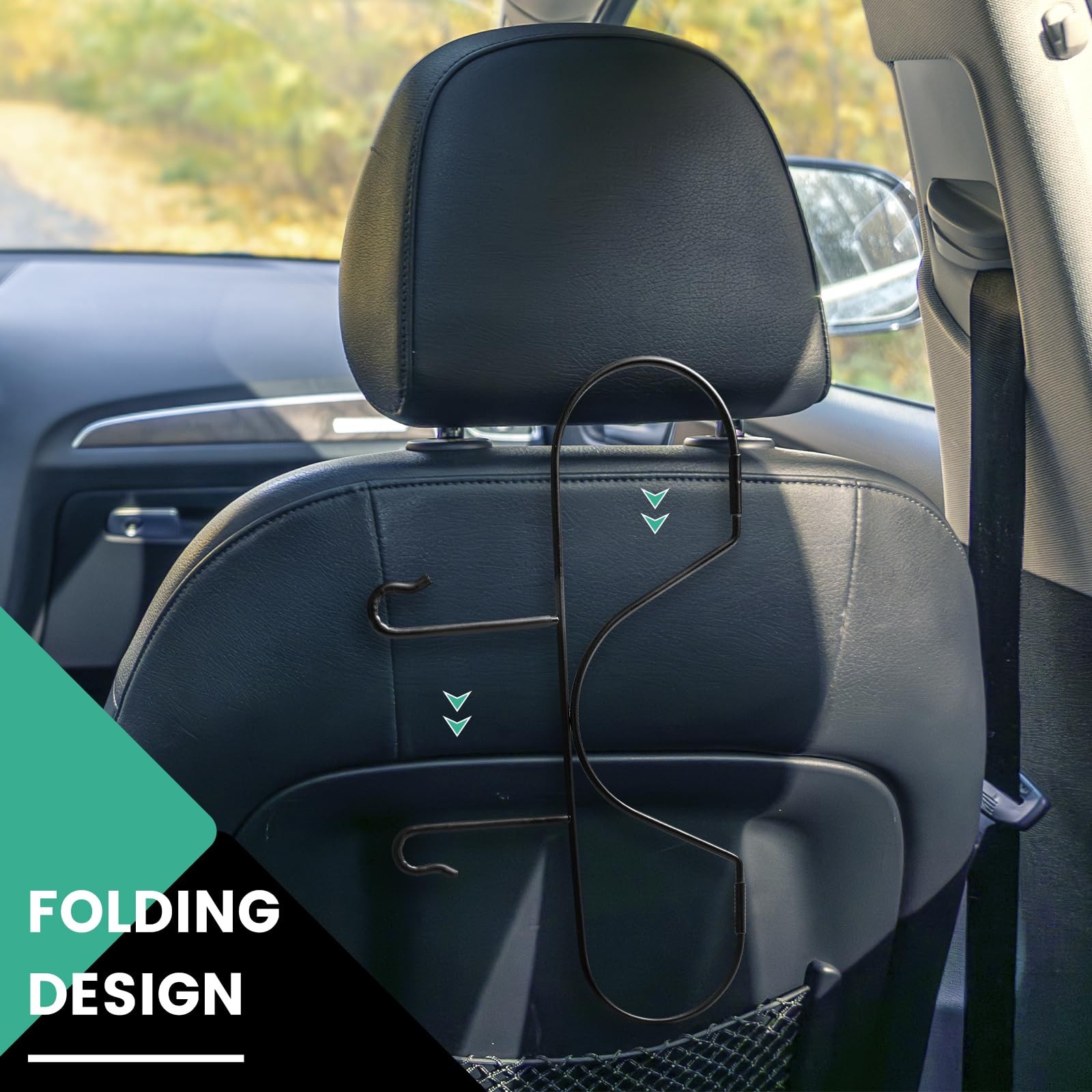 Eclatify Folding Design Hat Rack For Car, 14.37 x 7.87 x 0.2 inches, Metallic