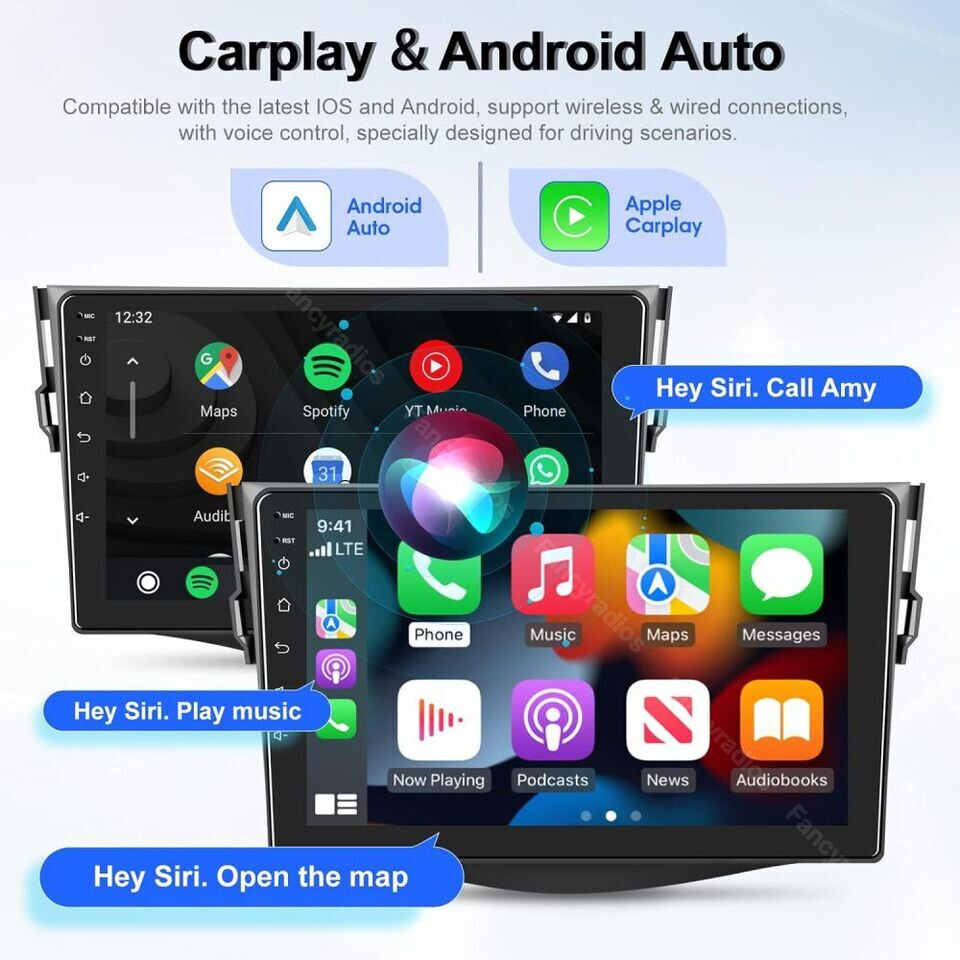 4+64GB Carplay For Toyota RAV4 2007-2012 Car Stereo Radio Android 15 GPS +Camera