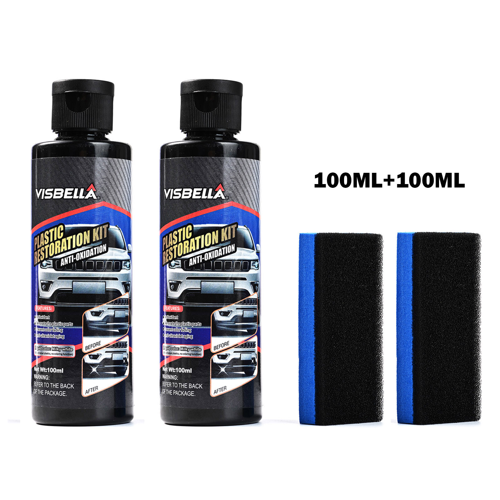 2Set Black Plastic Trim Restorer 6.8FL.oz US Stock For Car Truck Bike Motorcycle
