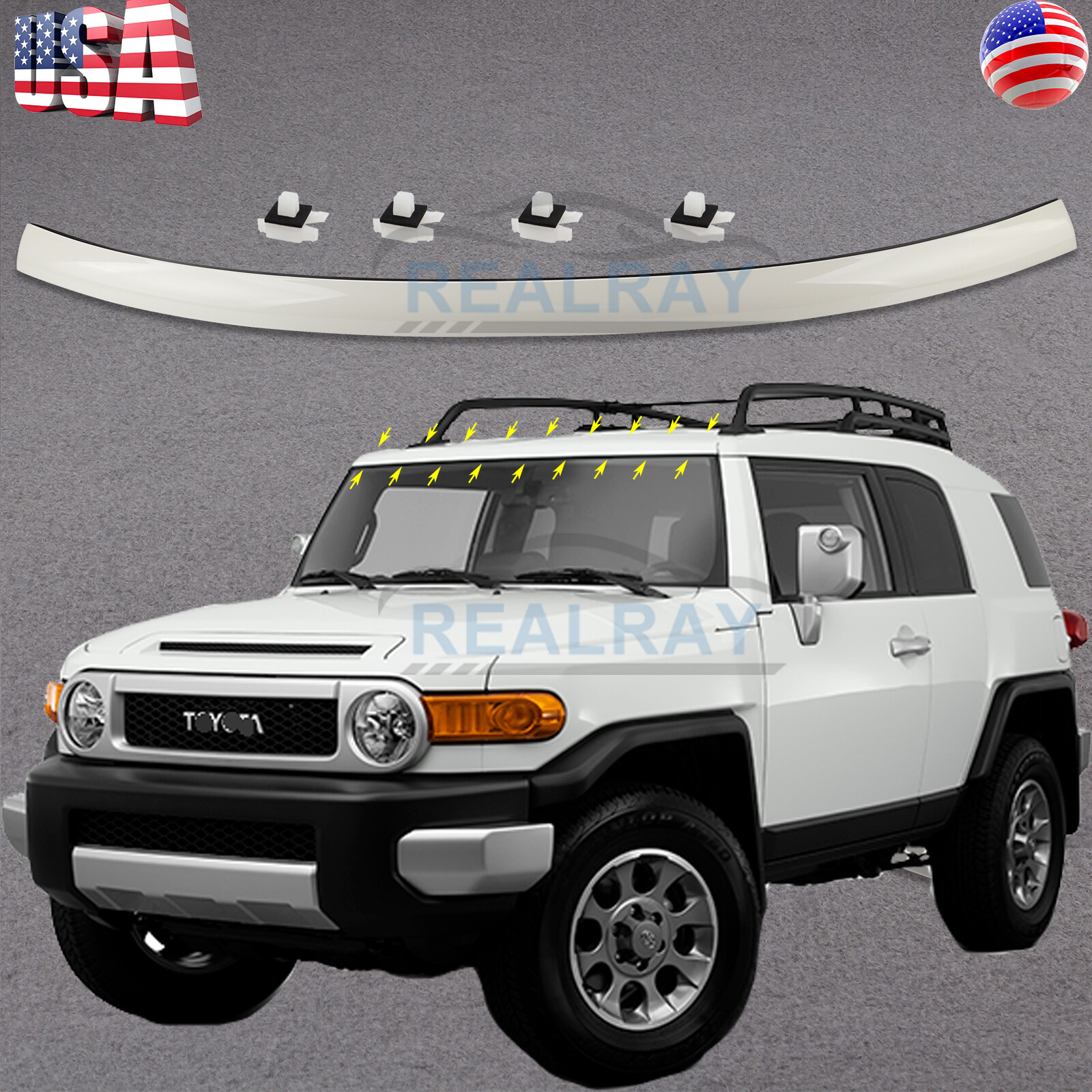 Fits Toyota FJ Cruiser 07-14 Outside Upper Windshield Moulding 75503-35061-A0