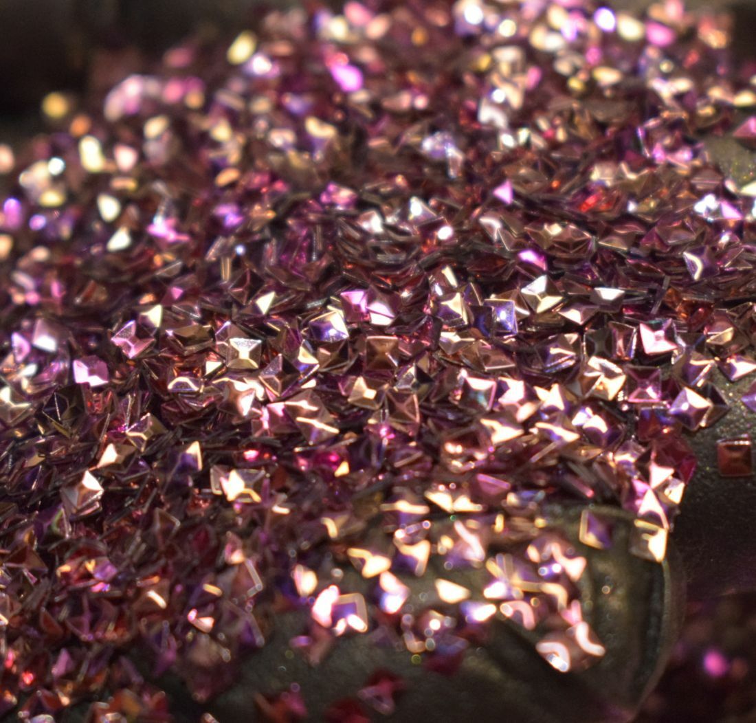 Rose Gold 2MM Square Shaped 3D Glitter Art Epoxy Tumbler Resin Casting