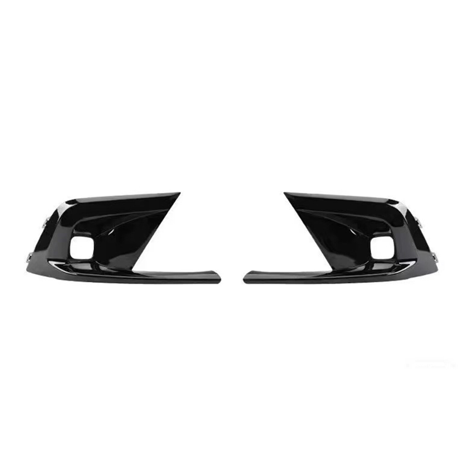 1Pair Gloss Black Front Bumper Fog Light Cover Trim For Honda Civic 11th 2022-24