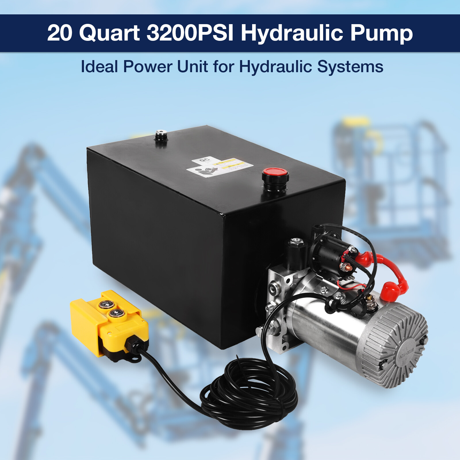 20 Quart Single Acting Hydraulic Pump Dump Trailer Pump 12V DC Car Lifting