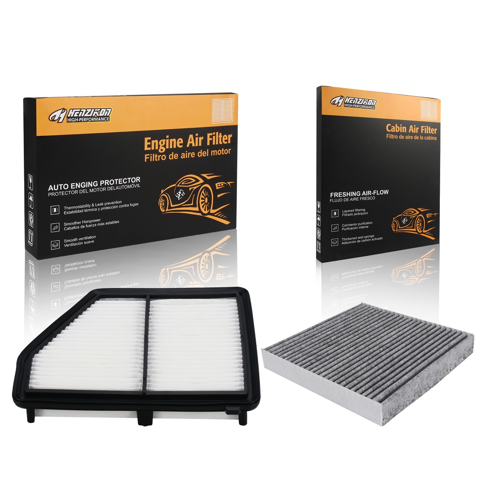 17220-5BA-A00 Engine air filter+Cabin filter For 2016 2017 Honda Civic 2.0L