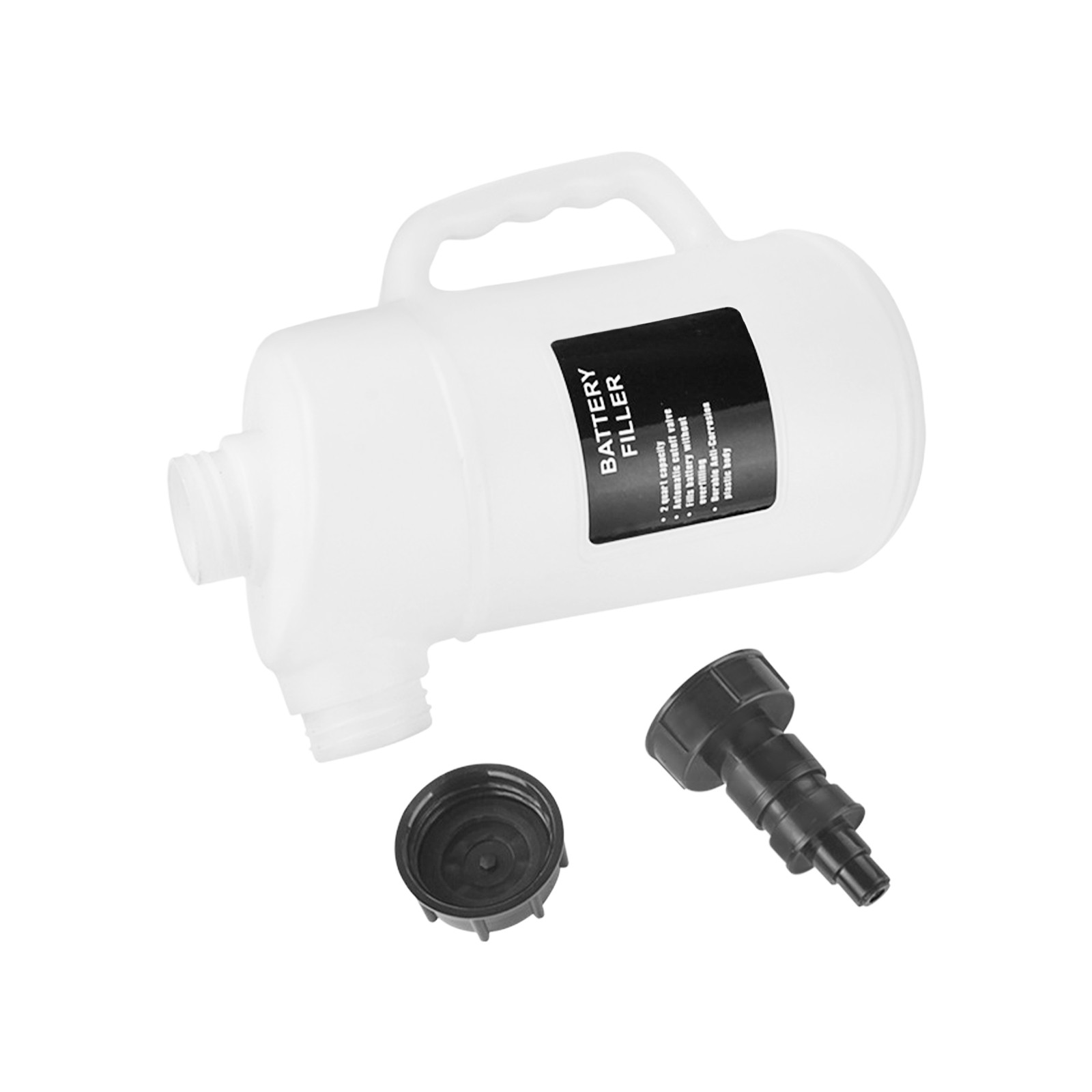 White Car Battery Liquid Filling Bottle 2L 0.53Gal Car Battery Filler Bottle PP