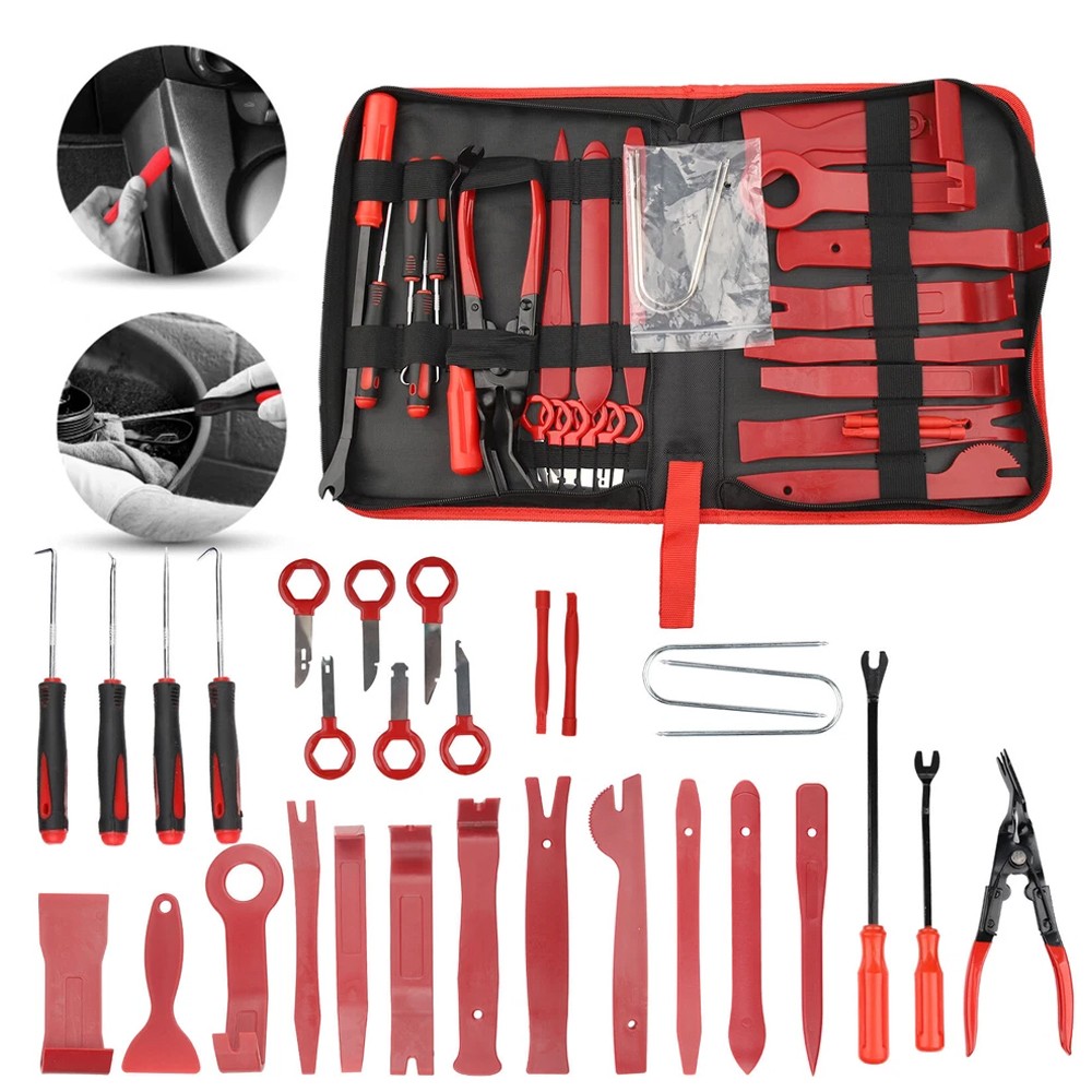 200Pcs Car Trim Removal Tool Set Hand Tools Pry Bar Panel Door Interior Clip Kit