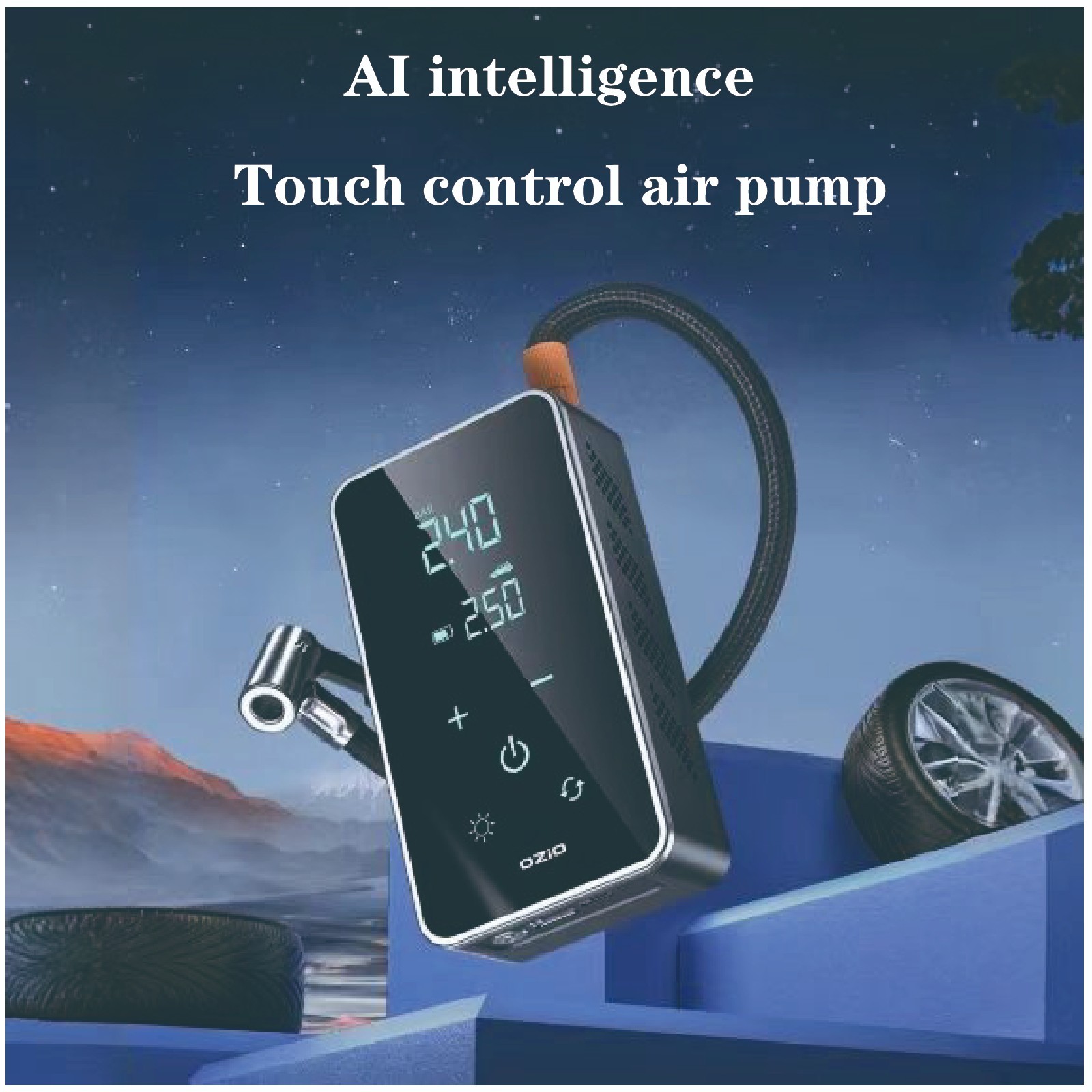 YX1715S 2500*2 Portable High-Pressure Wireless Tyre Inflator for Cars