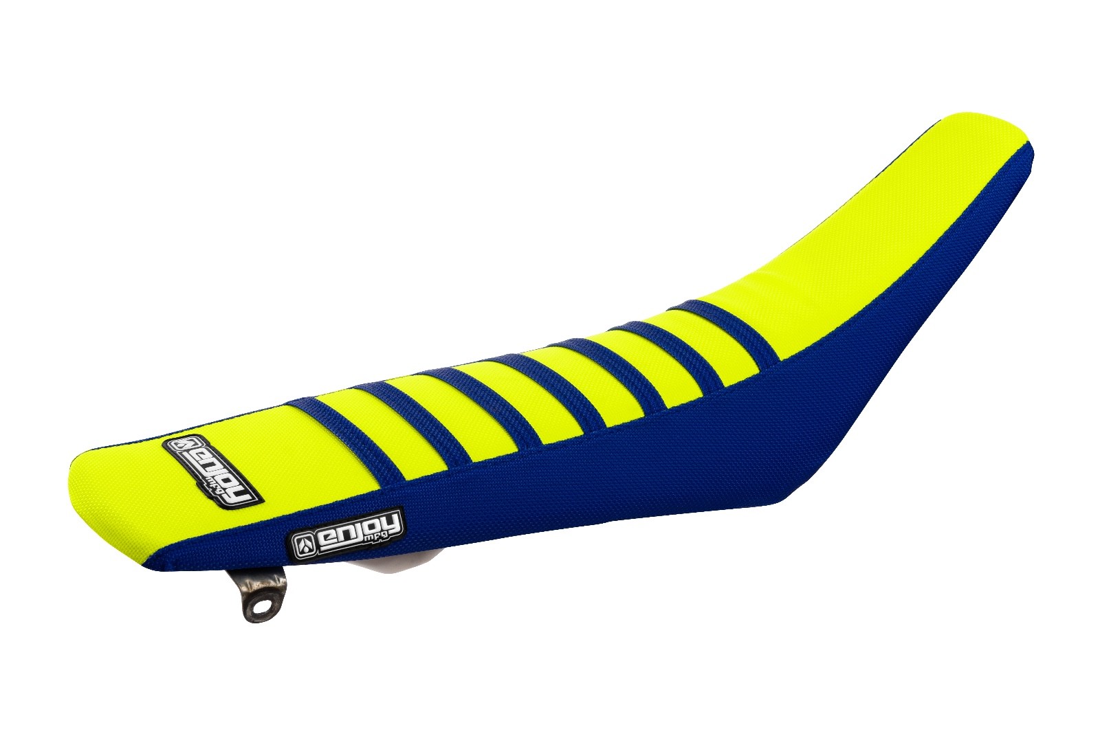 2000-2007 TTR 125 Seat Cover BLUE SIDES / NEON YELLOW TOP / BLUE RIBS #121