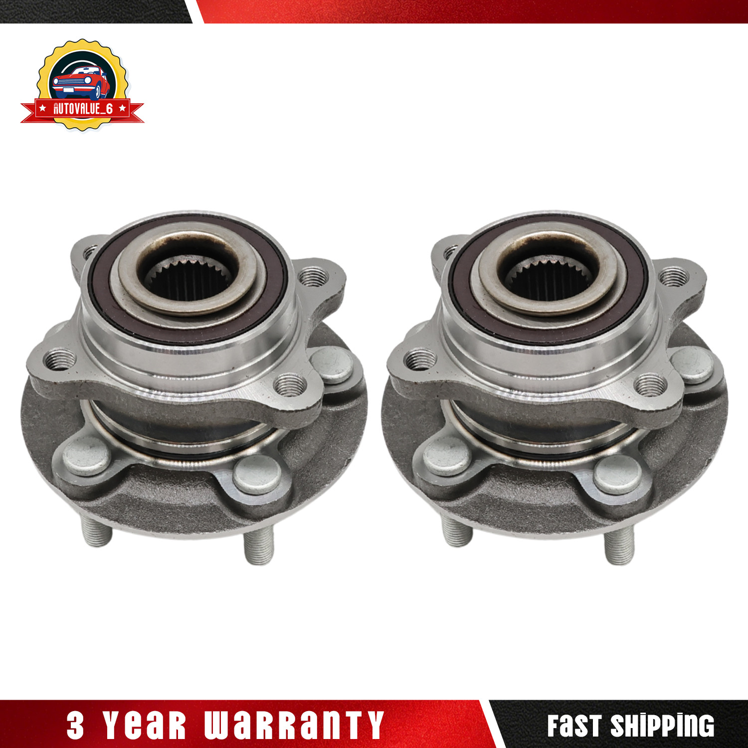2 Front Wheel Bearing Hub Assembly For 2013-2016 Ford Fusion Lincoln MKZ