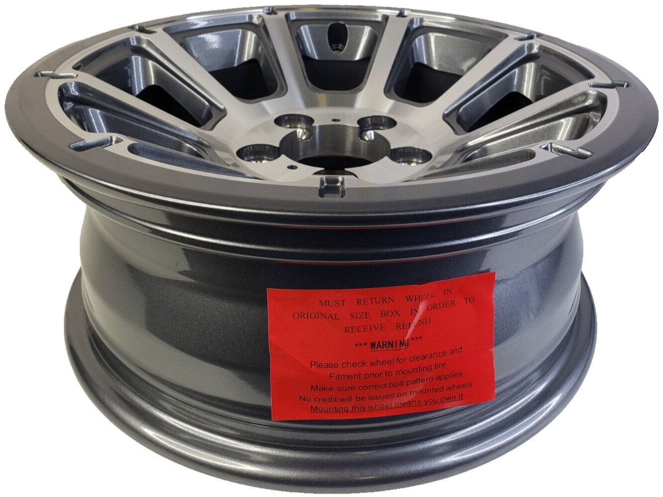 Vision Wheel 353 Turbine Trailer RIM 14X5.5 5×4.50 0mm Gum Metal Machined Face