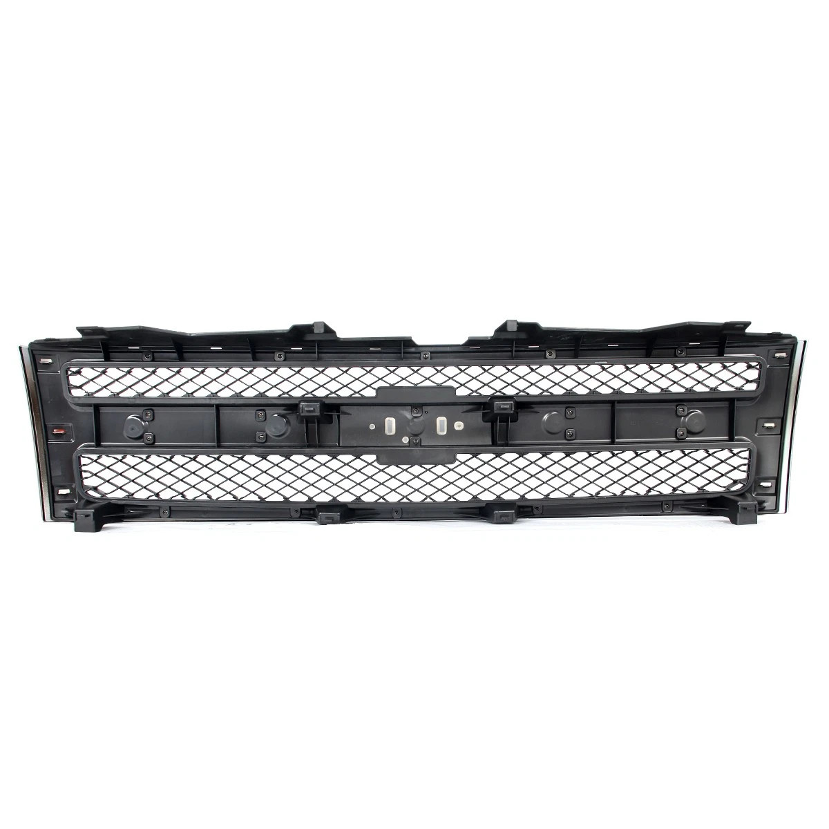 Chrome Grille Shell w/ Matte Black Mesh Insert For 2007-13 Chevy Silverado 1500