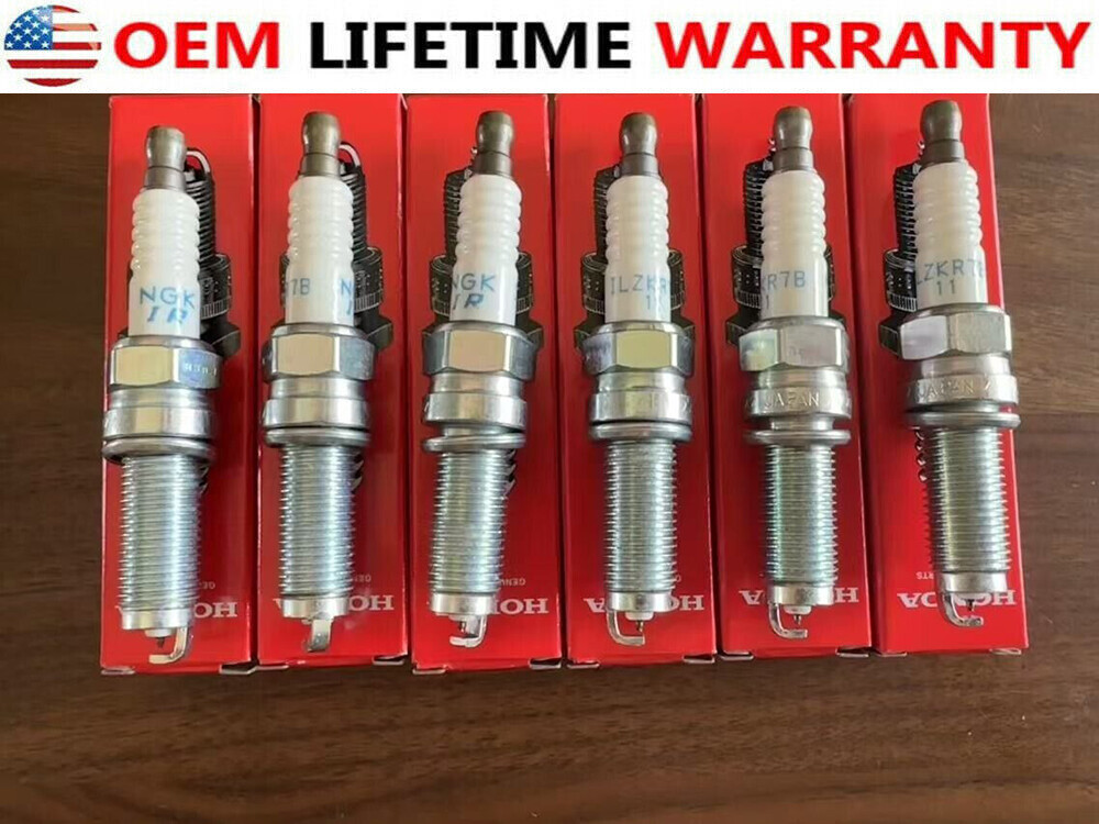 6pcs Genuine OEM NGK Iridium Spark Plugs 12290-R70-A01 ILZKR7B11 For Accord 3.5L