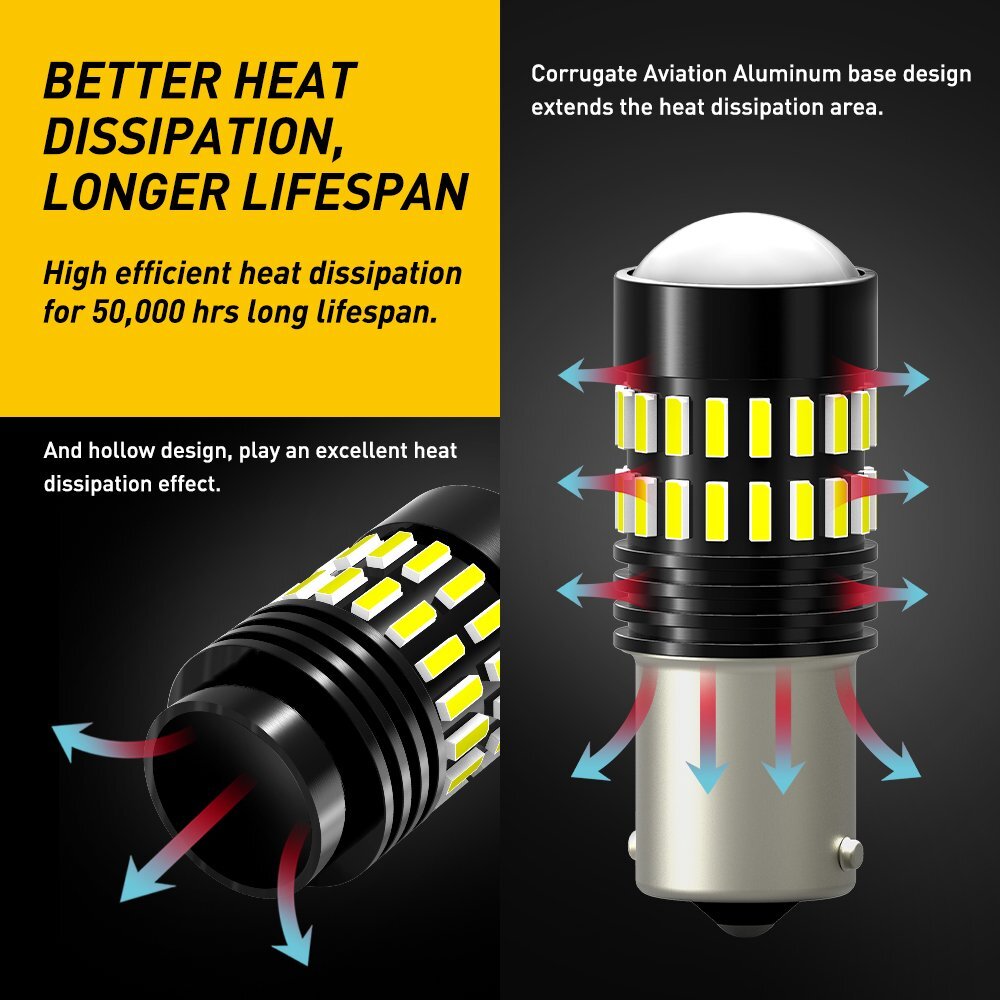 AUXITO Super Bright LED 1156 Bulb 2PC 6000K 7506 Reverse Backup Light White D