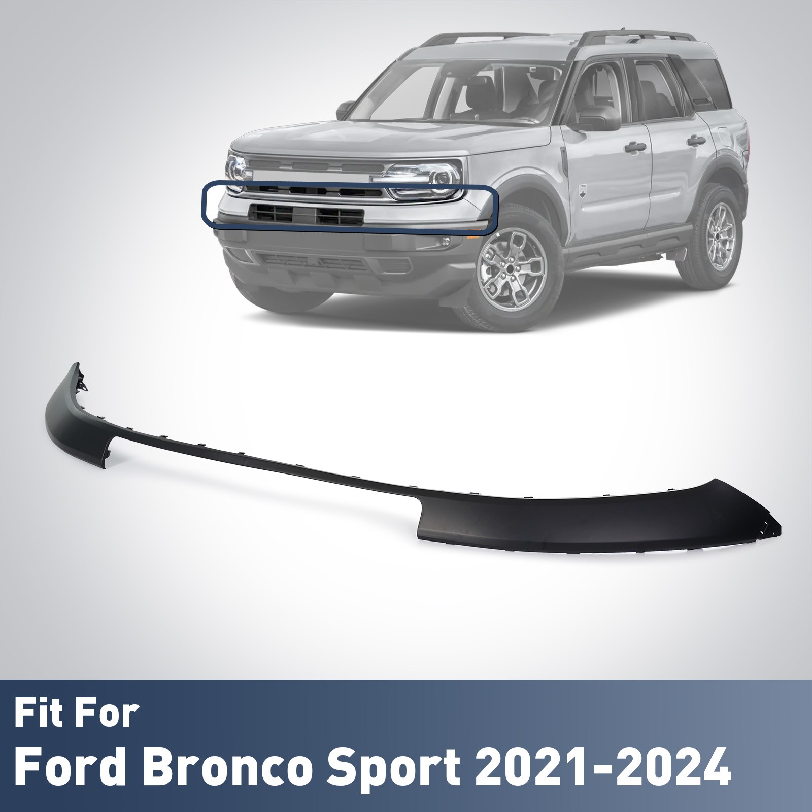 Front Upper Bumper Cover Fascia For 2021-2024 Ford Bronco Sport M1PZ17D957AAPTM