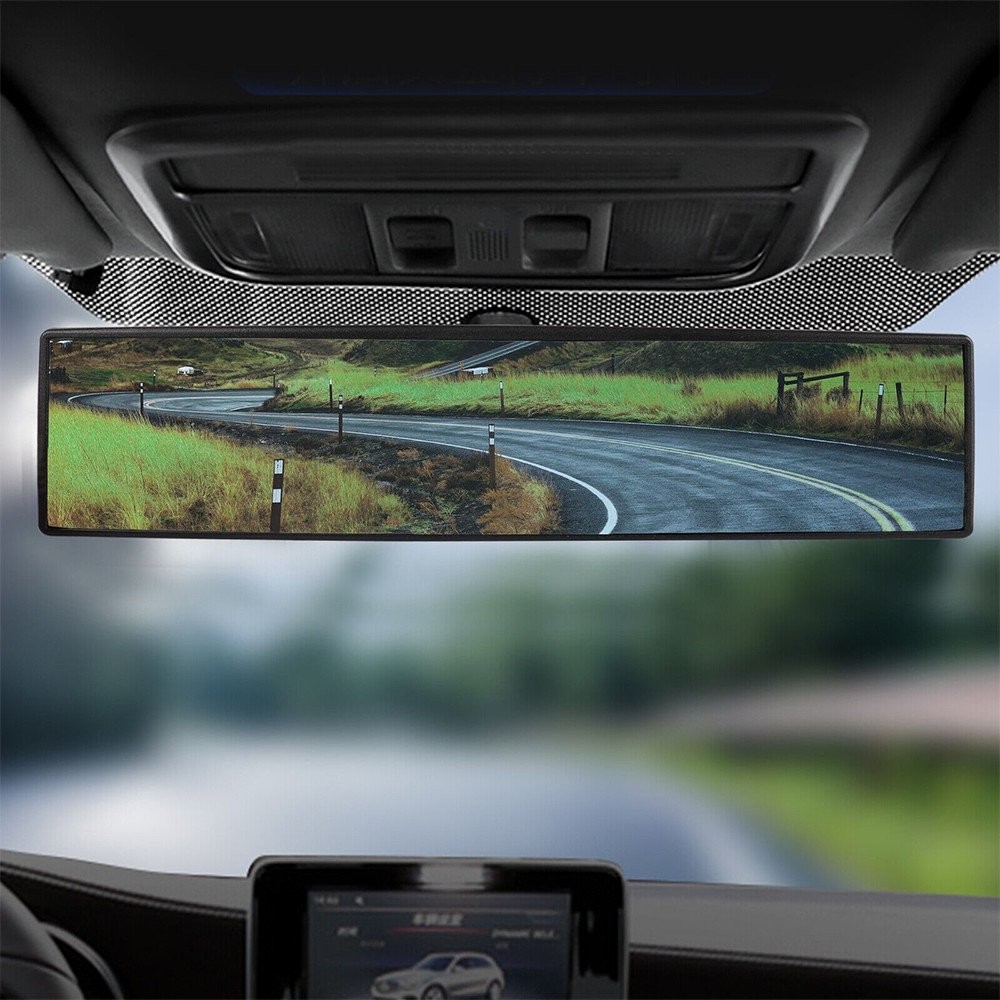 AUXITO 270MM Wide Flat Interior Clip On Rear View Blue Tint Mirror Universal